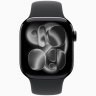 Apple Watch Series 11 GPS, 42 мм Jet Black Aluminum Case with Black Sport Band, M/L