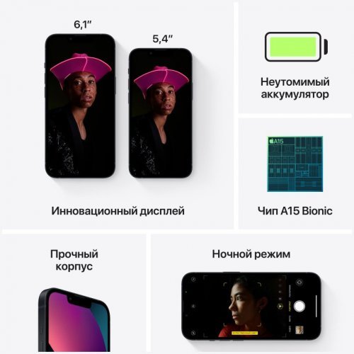 Apple iPhone 13, 128 ГБ, Midnight, тёмная ночь