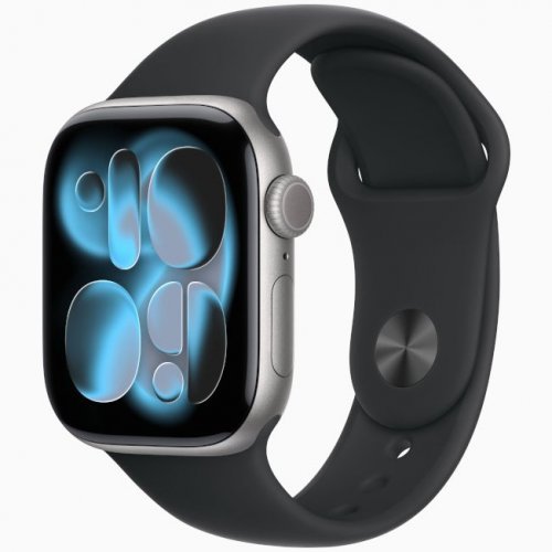 Apple Watch Series 11 GPS, 46 мм Space Gray Aluminum Case with Black Sport Band, S/M