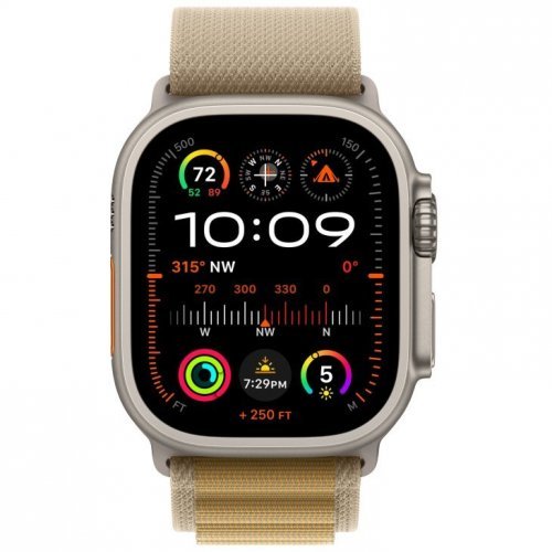 Apple Watch Ultra 2 GPS + Cellular, 49 мм, корпус из бежевого титана, ремешок Alpine цвета "загар", размер L, MX4H3Q