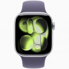 Apple Watch Series 11 GPS, 46 мм Silver Aluminum Case with Purple Fog Sport Band, M/L